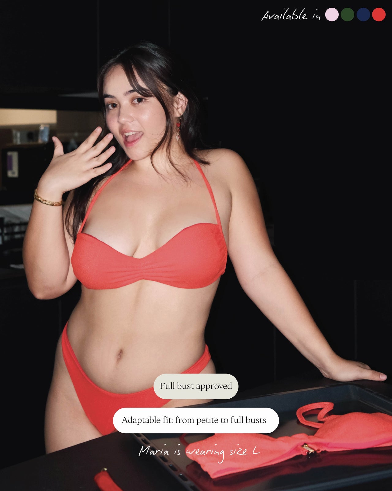 Oyster top in chilli red