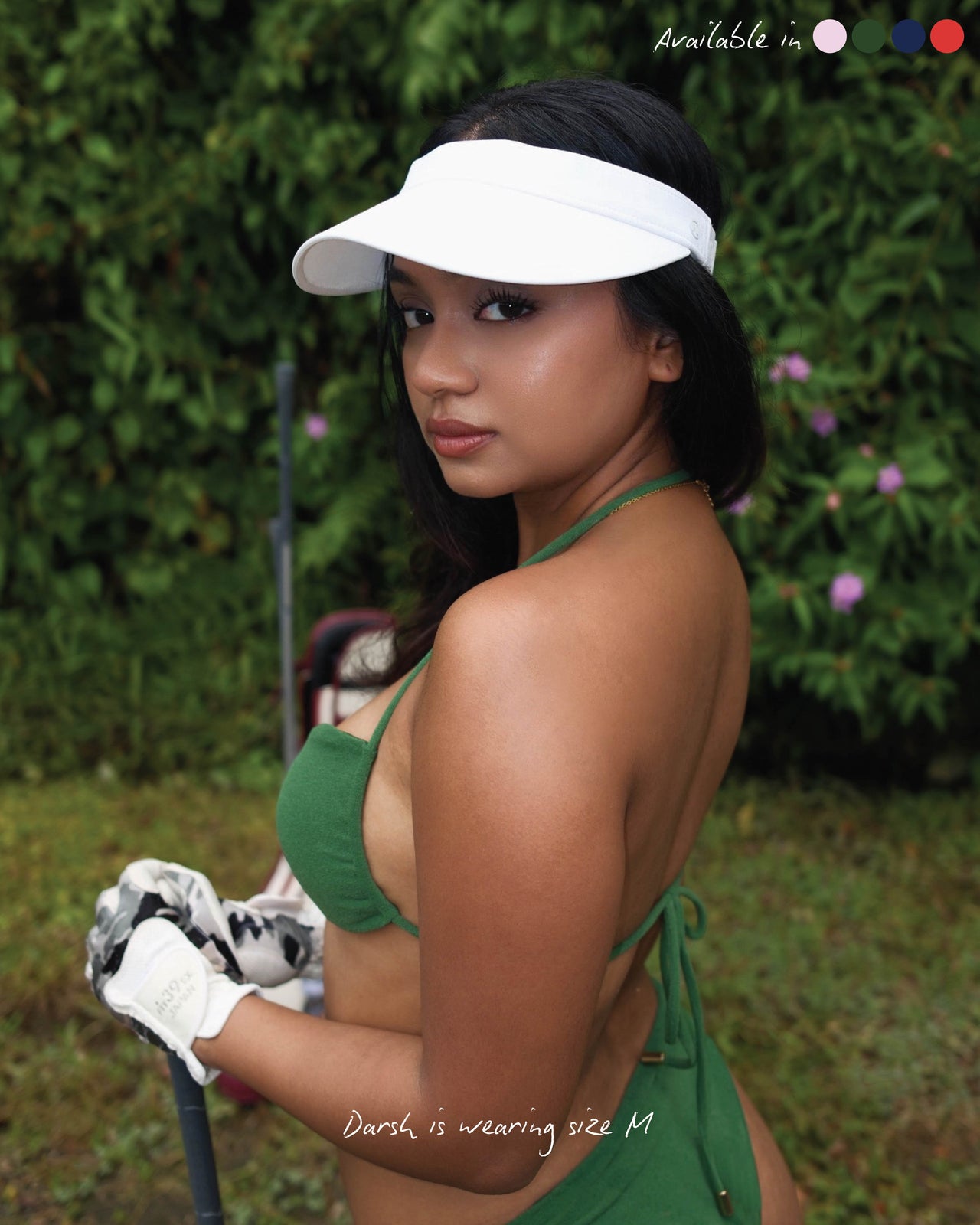 Oyster top in moss green