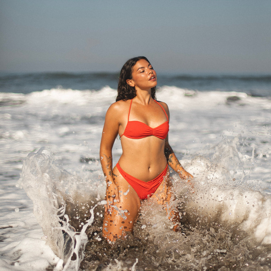 Oyster Top micro-cut swimsuit