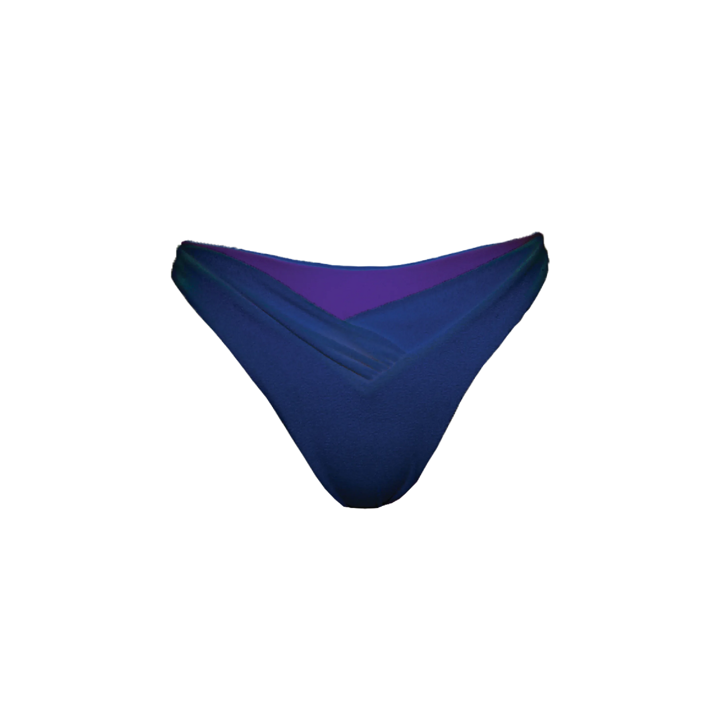 Bait bikini bottom in coastal blue flat lay with V-cut front