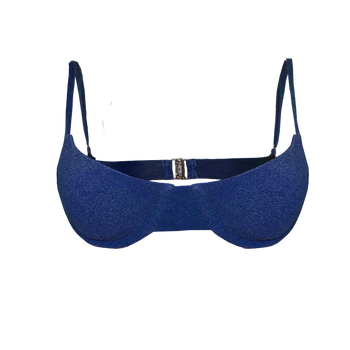 Anchor Top in Coast Blue with underwire and adjustable straps