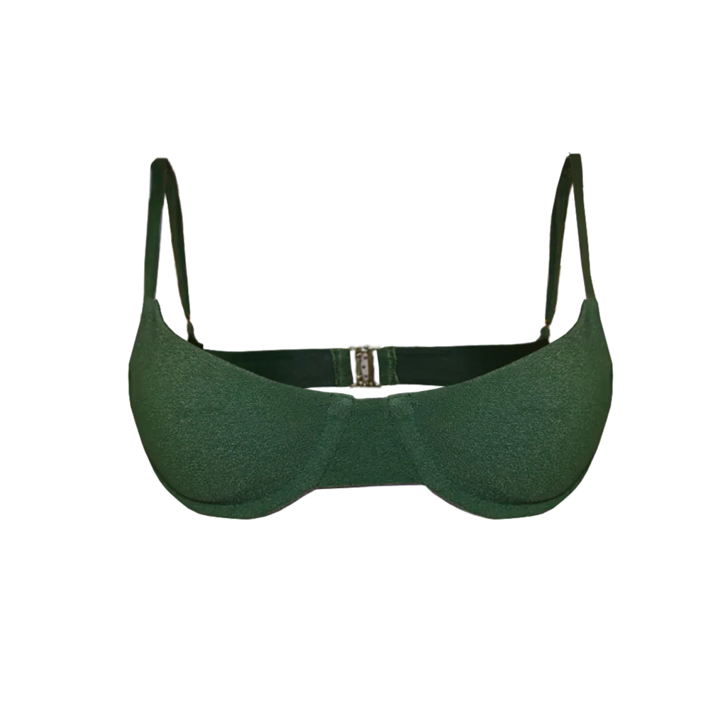 Anchor Top in Moss Green with structured underwire fit