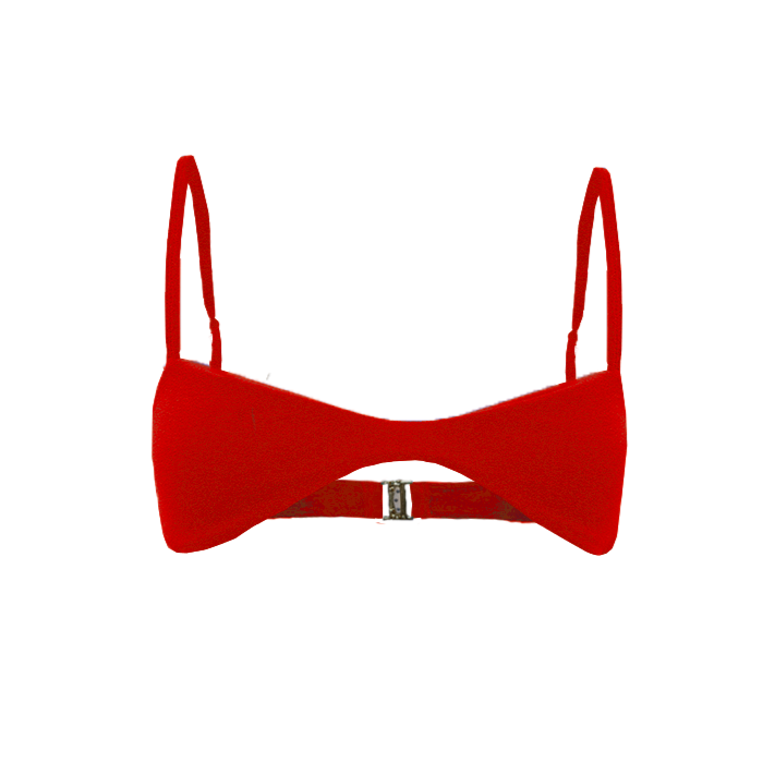 Spill Top in Chilli Red with double-lined fabric and adjustable fit